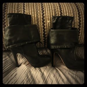 Prada black leather sock booties
